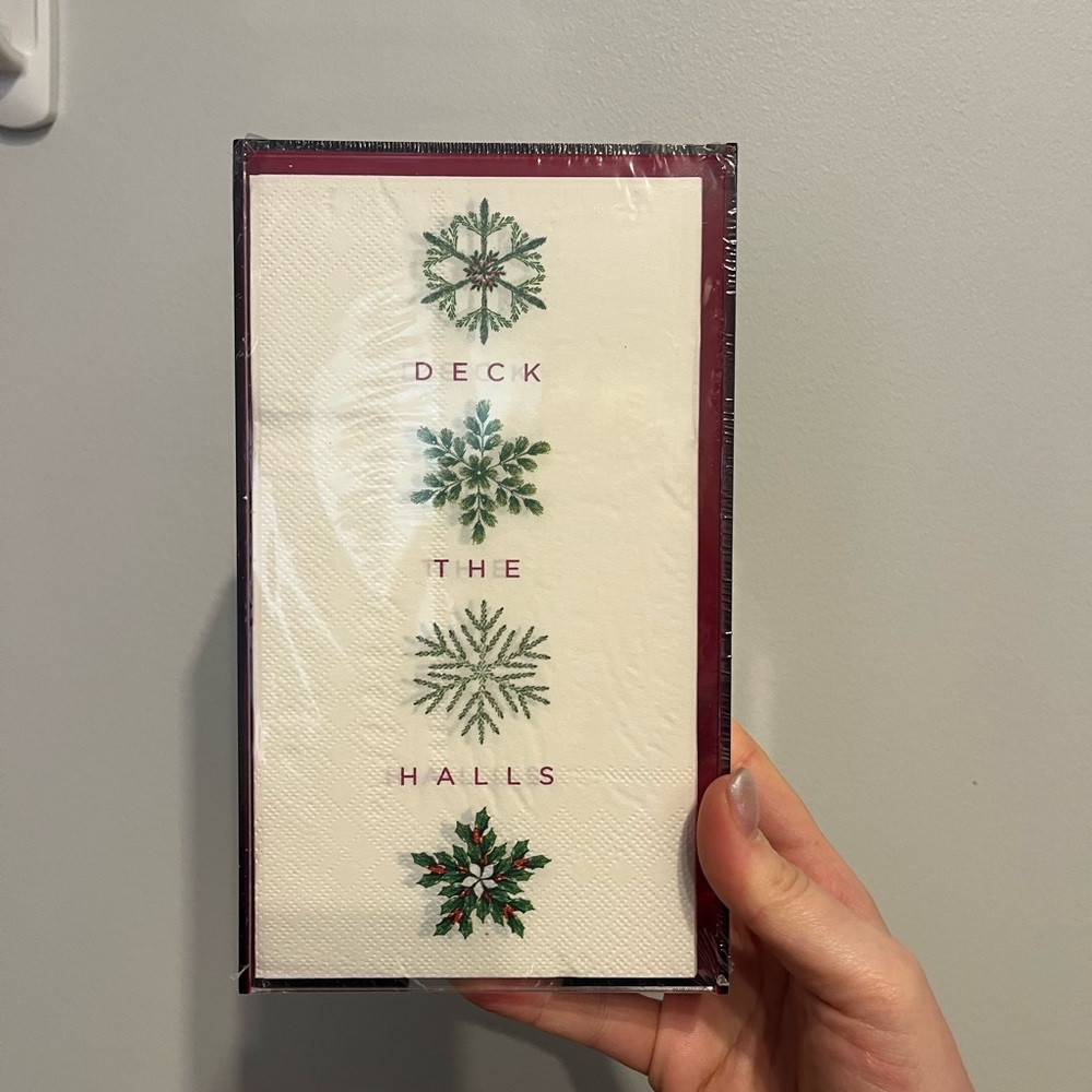 Festive Holiday Napkin Set with Acrylic Holder